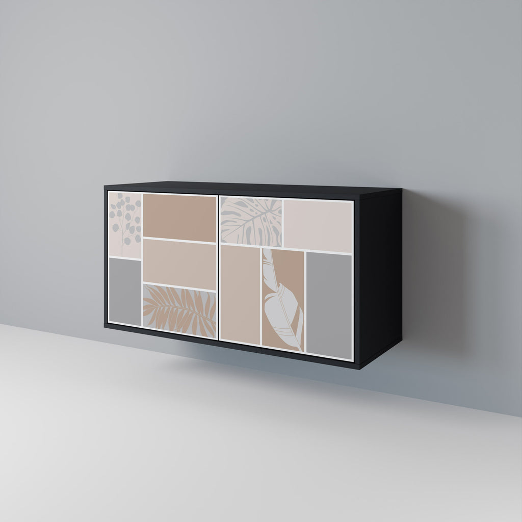 TROPICAL SHAPES Aparador de 2 Portas em Acabamento Preto