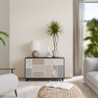 TROPICAL SHAPES Aparador de 2 Portas em Acabamento Preto