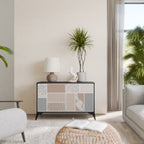 TROPICAL SHAPES Aparador de 2 Portas em Acabamento Preto