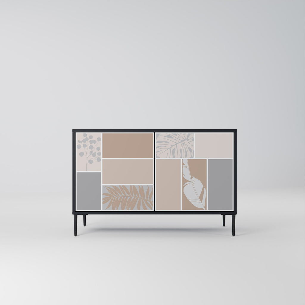 TROPICAL SHAPES Aparador de 2 Portas em Acabamento Preto