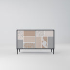 TROPICAL SHAPES Aparador de 2 Portas em Acabamento Preto