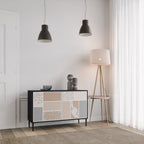 TROPICAL SHAPES Aparador de 2 Portas em Acabamento Preto