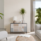 TROPICAL SHAPES Aparador de 2 Portas em Acabamento Preto