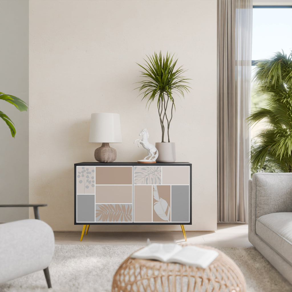 TROPICAL SHAPES Aparador de 2 Portas em Acabamento Preto