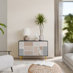 TROPICAL SHAPES Aparador de 2 Portas em Acabamento Preto