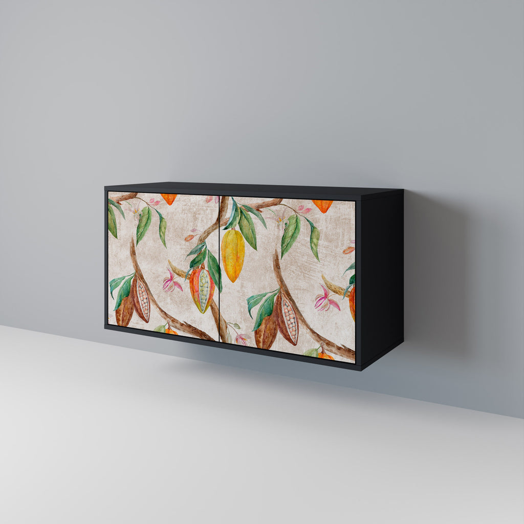 COCOA FRUITS Aparador de 2 Portas em Acabamento Preto