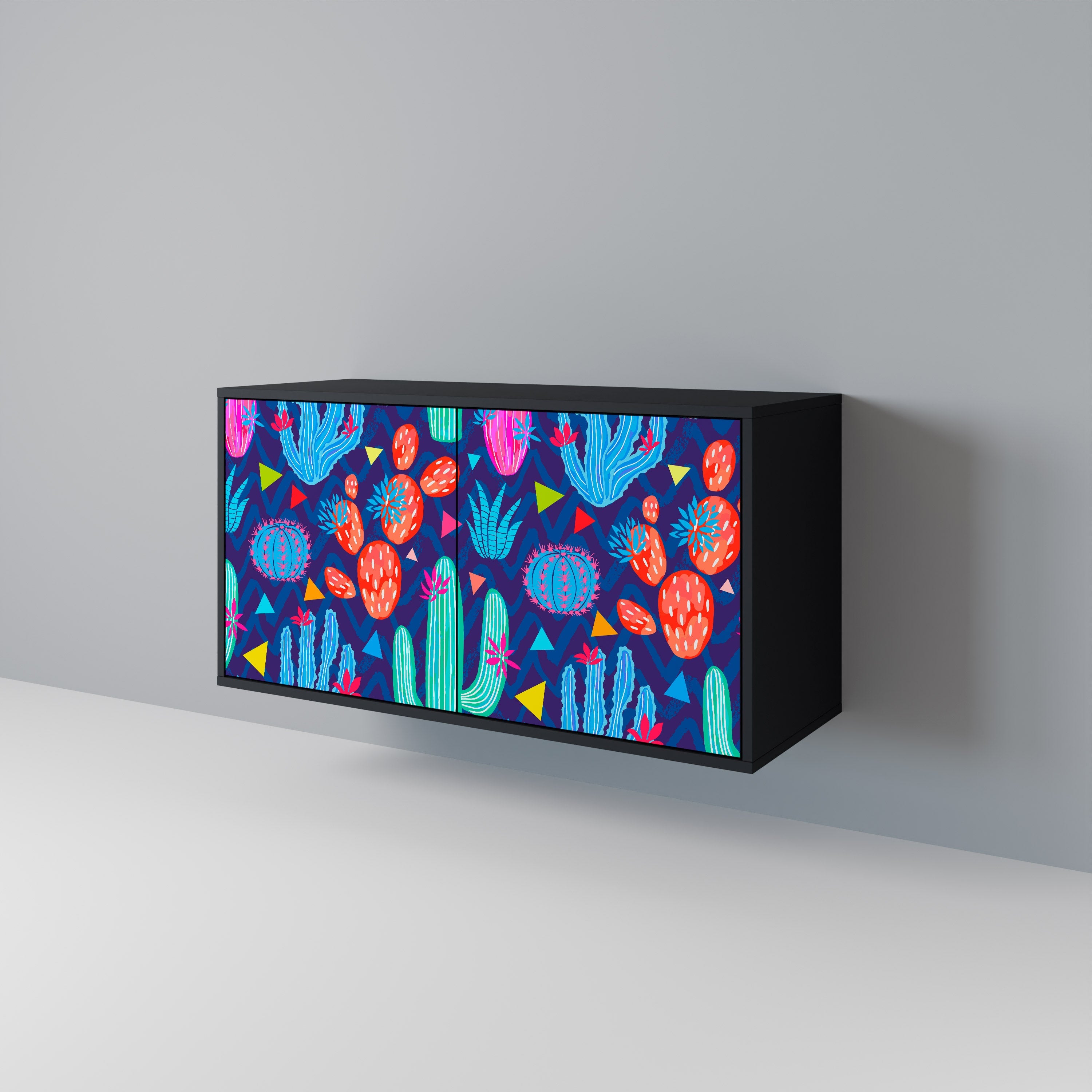 CACTUS VIBES 2-Door Sideboard in Black Finish