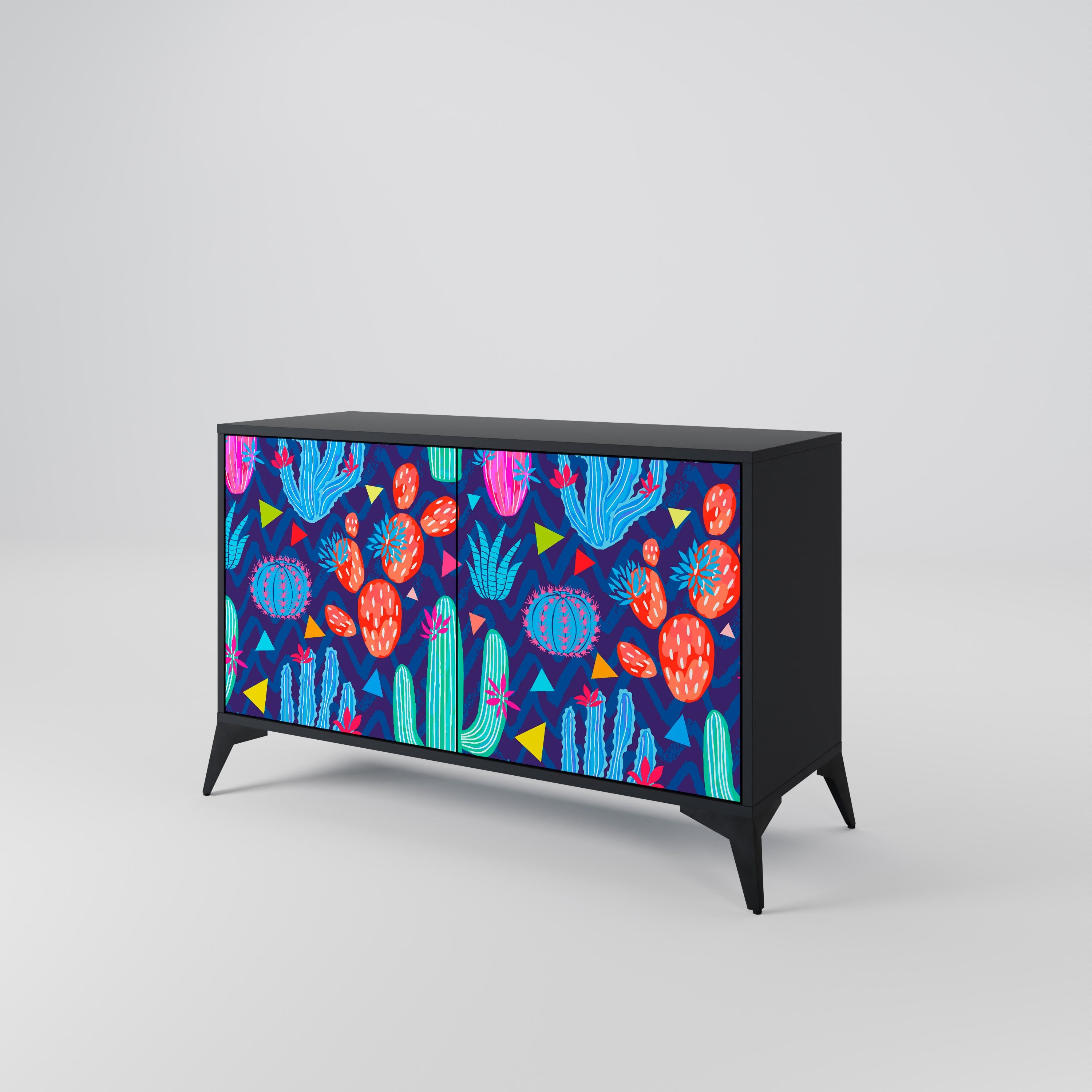 CACTUS VIBES 2-Door Sideboard in Black Finish