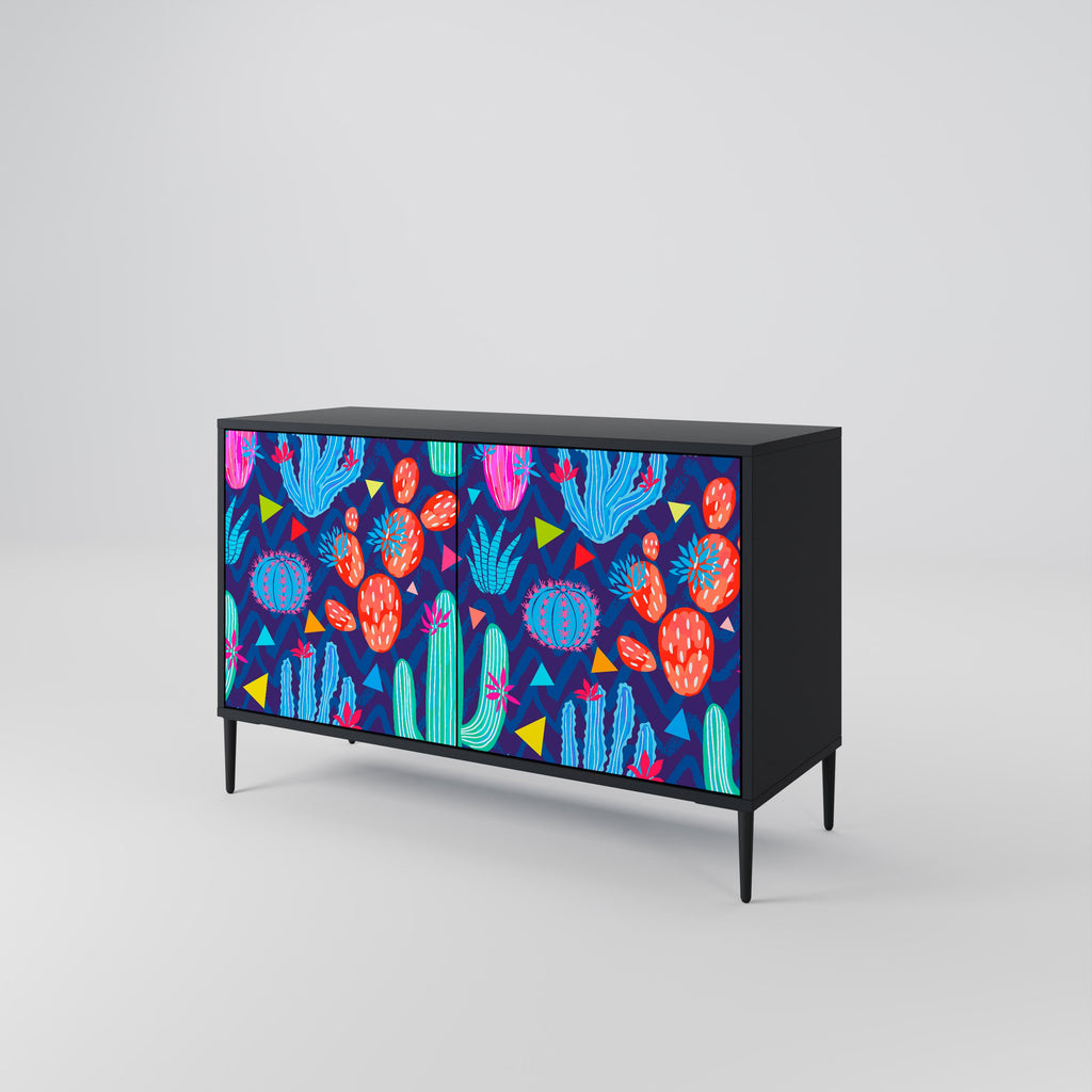 CACTUS VIBES 2-Door Sideboard in Black Finish