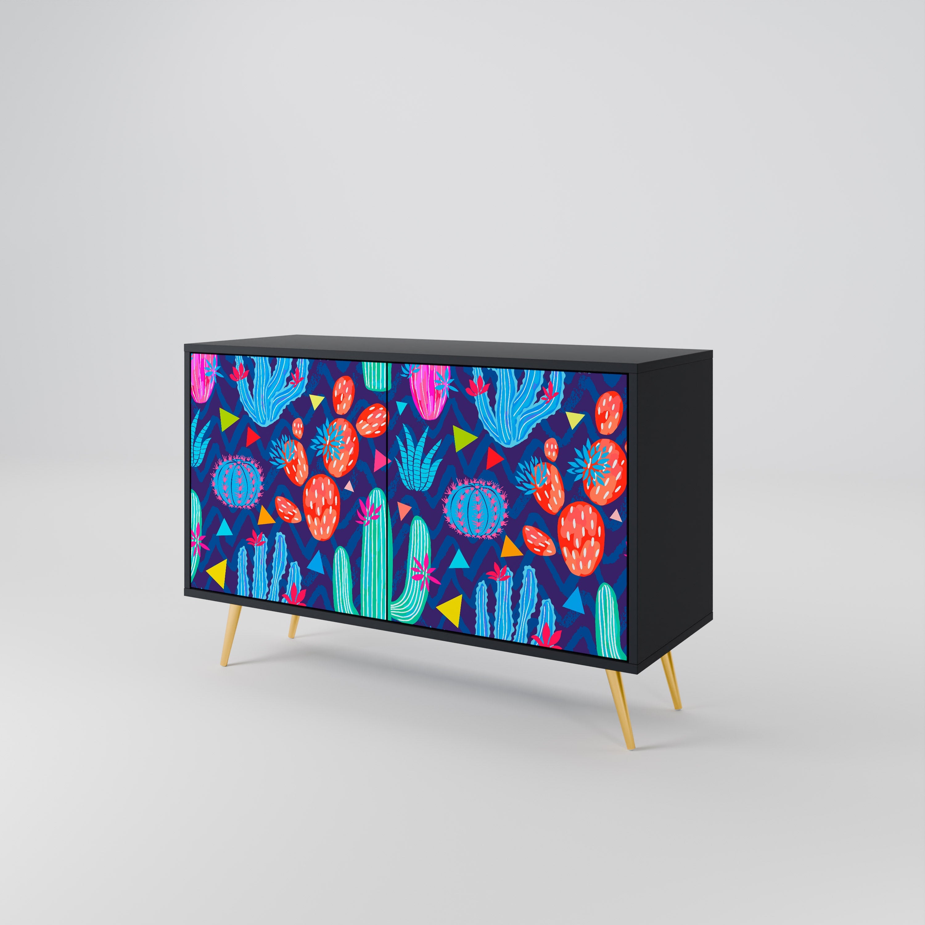 CACTUS VIBES 2-Door Sideboard in Black Finish