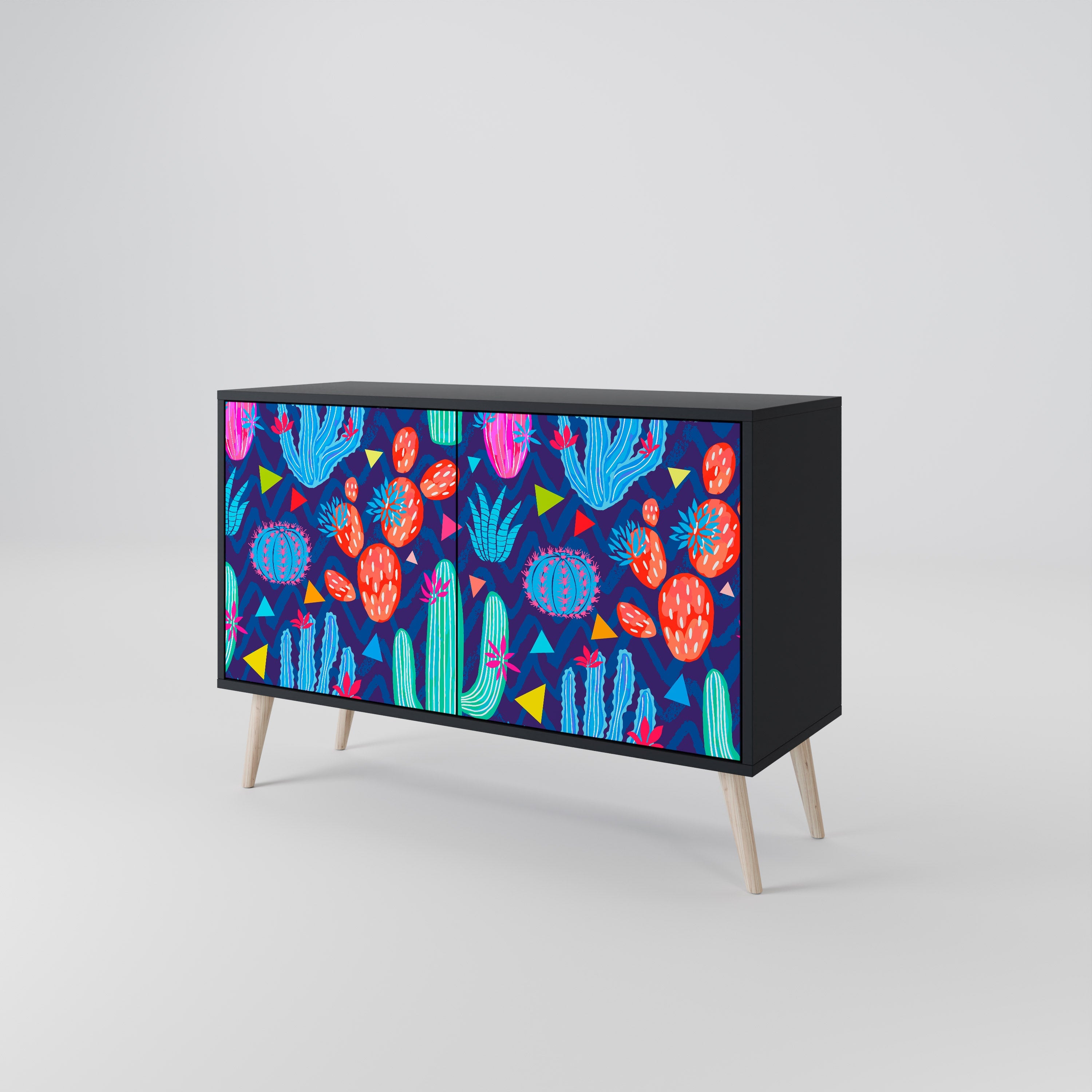 CACTUS VIBES 2-Door Sideboard in Black Finish