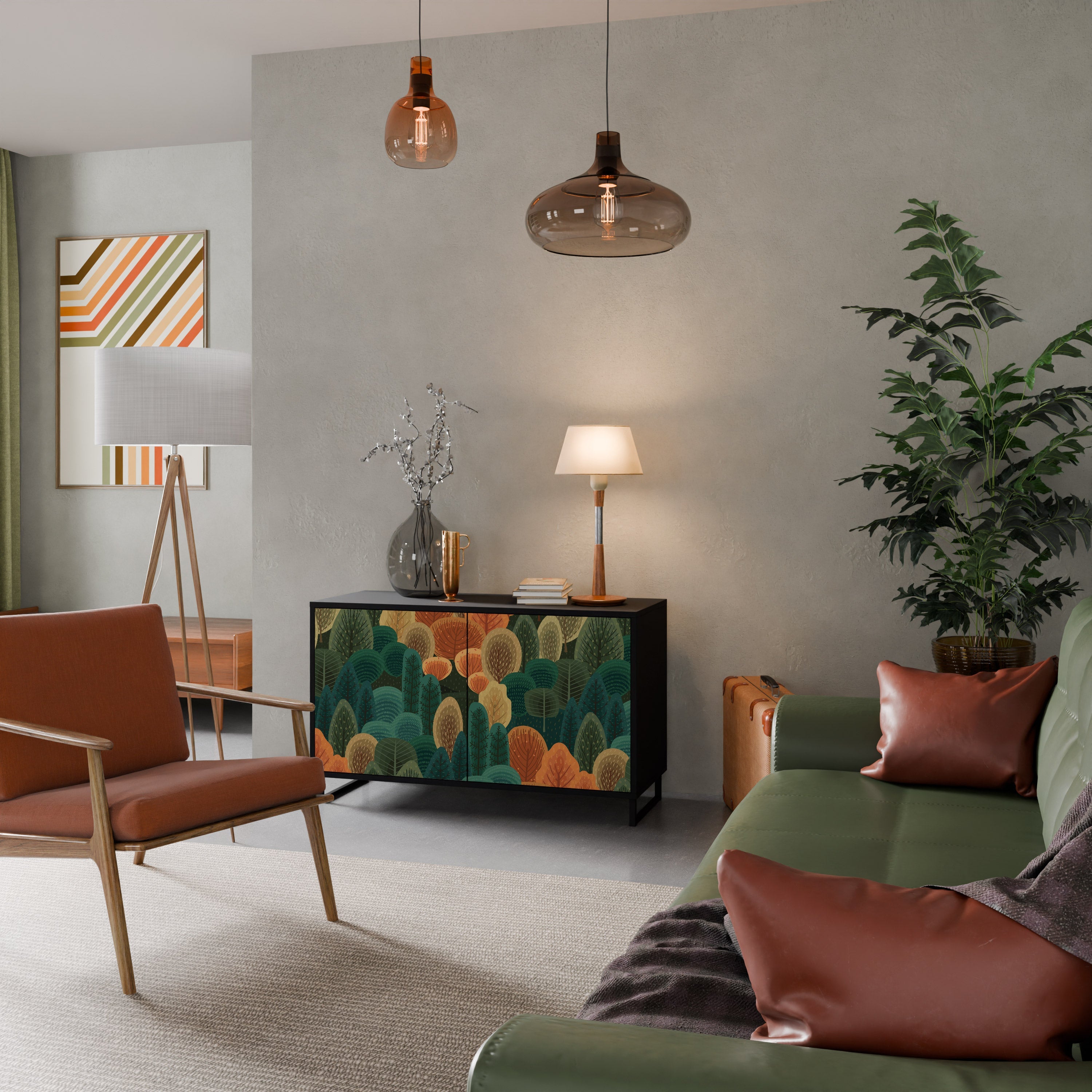 AUTUMN KALEIDOSCOPE Aparador de 2 Portas em Acabamento Preto