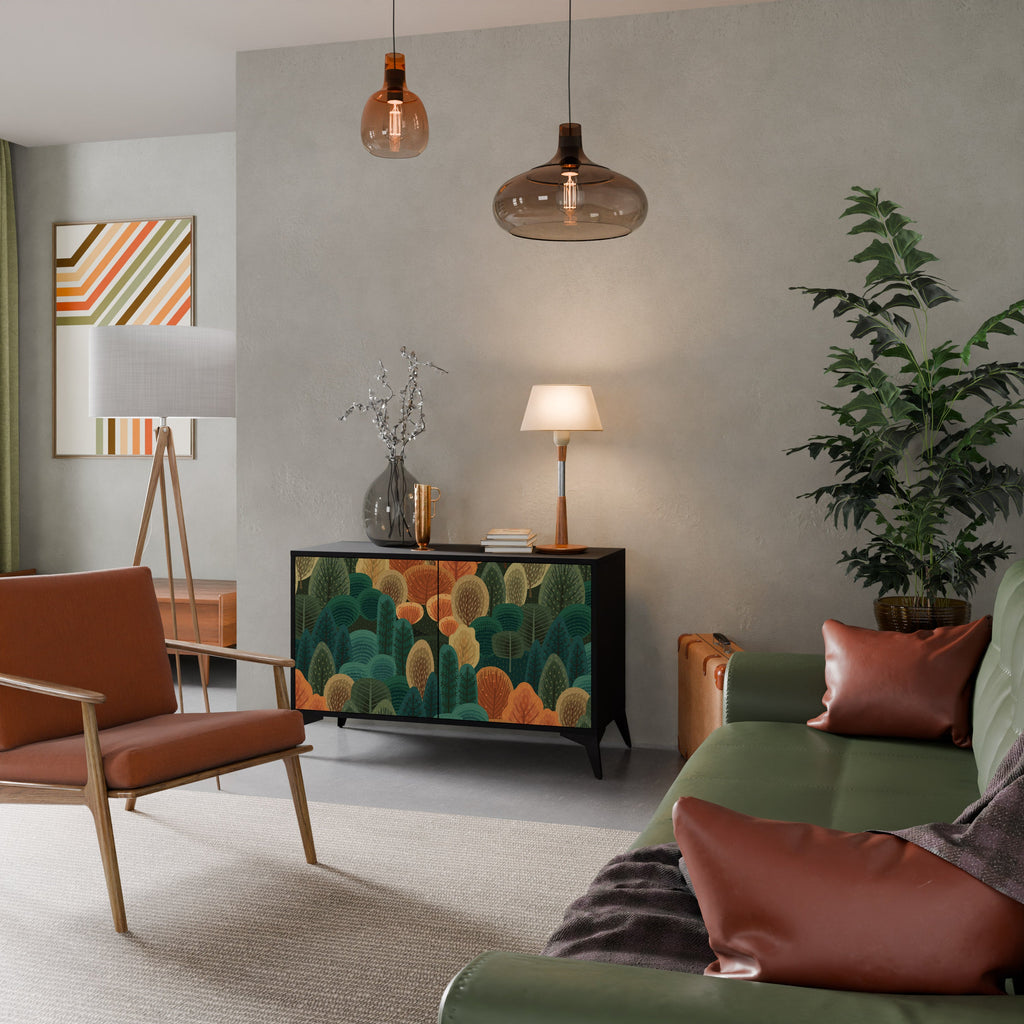 AUTUMN KALEIDOSCOPE Aparador de 2 Portas em Acabamento Preto