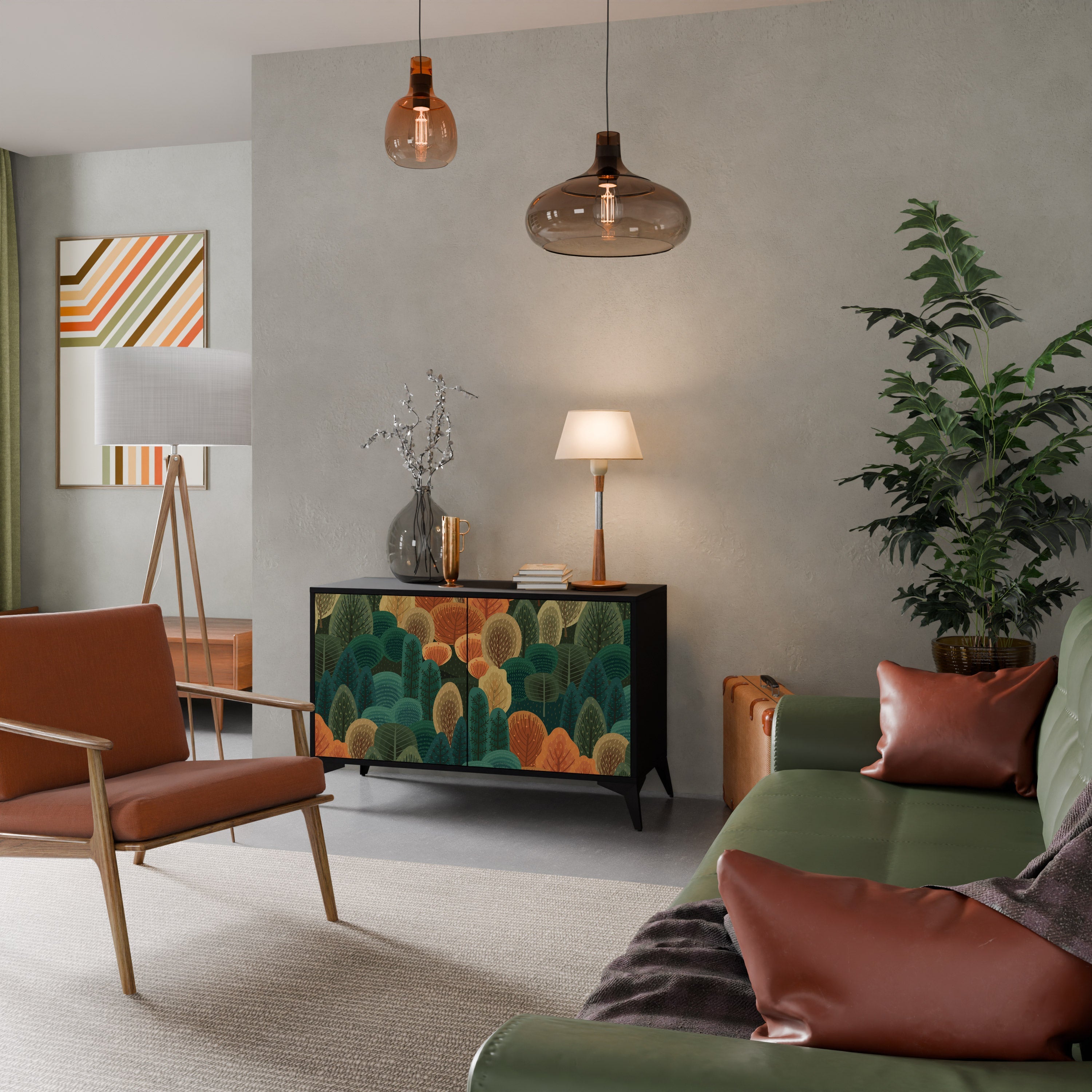 AUTUMN KALEIDOSCOPE Aparador de 2 Portas em Acabamento Preto