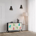 GUMMY BEARS Aparador de 2 Portas em Acabamento Preto