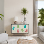 GUMMY BEARS Aparador de 2 Portas em Acabamento Preto