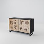 AFRICAN STYLE 2-Door Sideboard in Black Finish