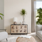 AFRICAN STYLE 2-Door Sideboard in Black Finish