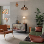 VEILED SUMMIT Aparador de 2 Portas em Acabamento Preto