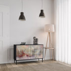 VEILED SUMMIT Aparador de 2 Portas em Acabamento Preto