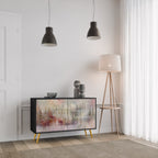 VEILED SUMMIT Aparador de 2 Portas em Acabamento Preto