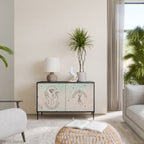 DELICATE BEAUTY Aparador de 2 Portas em Acabamento Preto