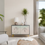 DELICATE BEAUTY Aparador de 2 Portas em Acabamento Preto