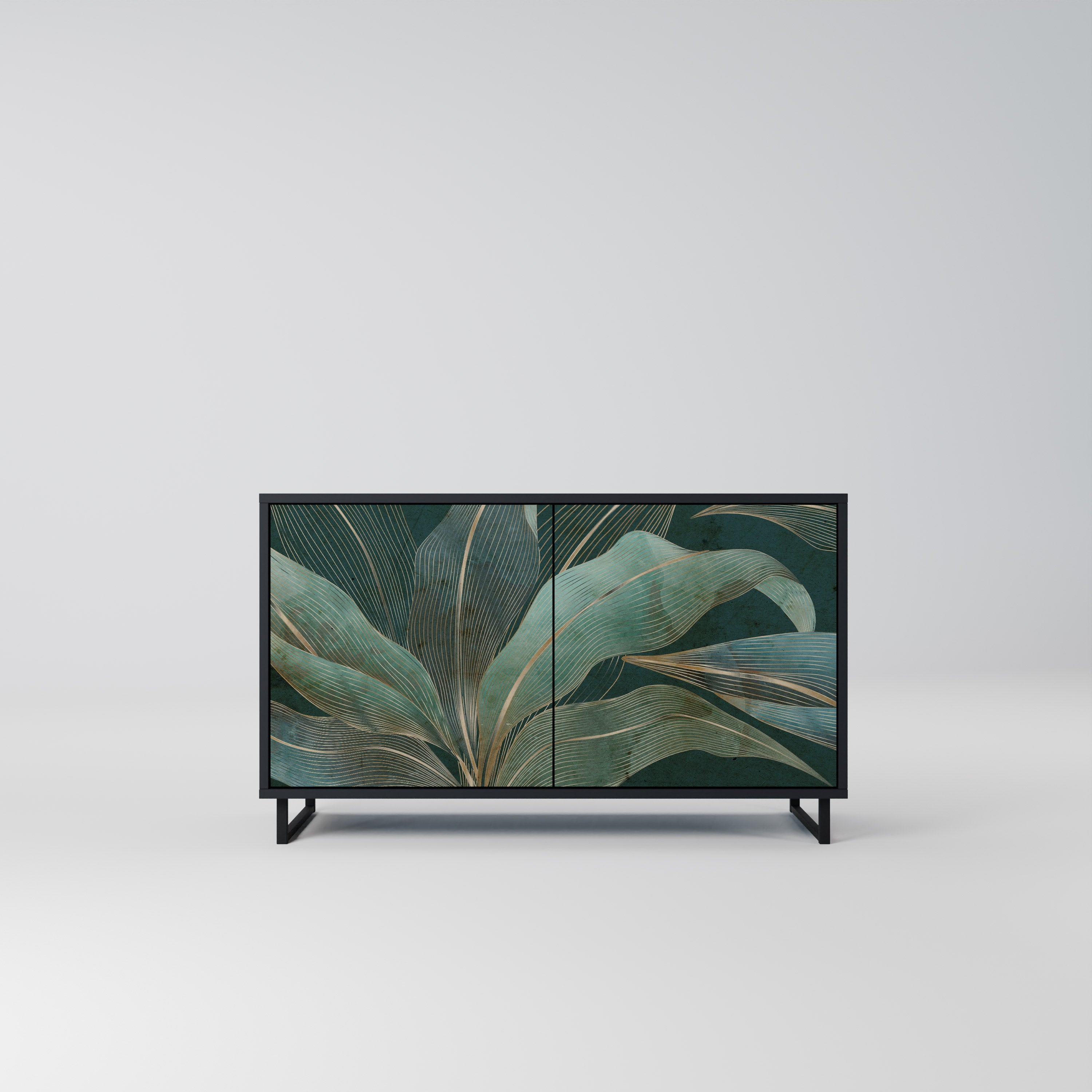 ROYAL GREEN Aparador de 2 Portas em Acabamento Preto