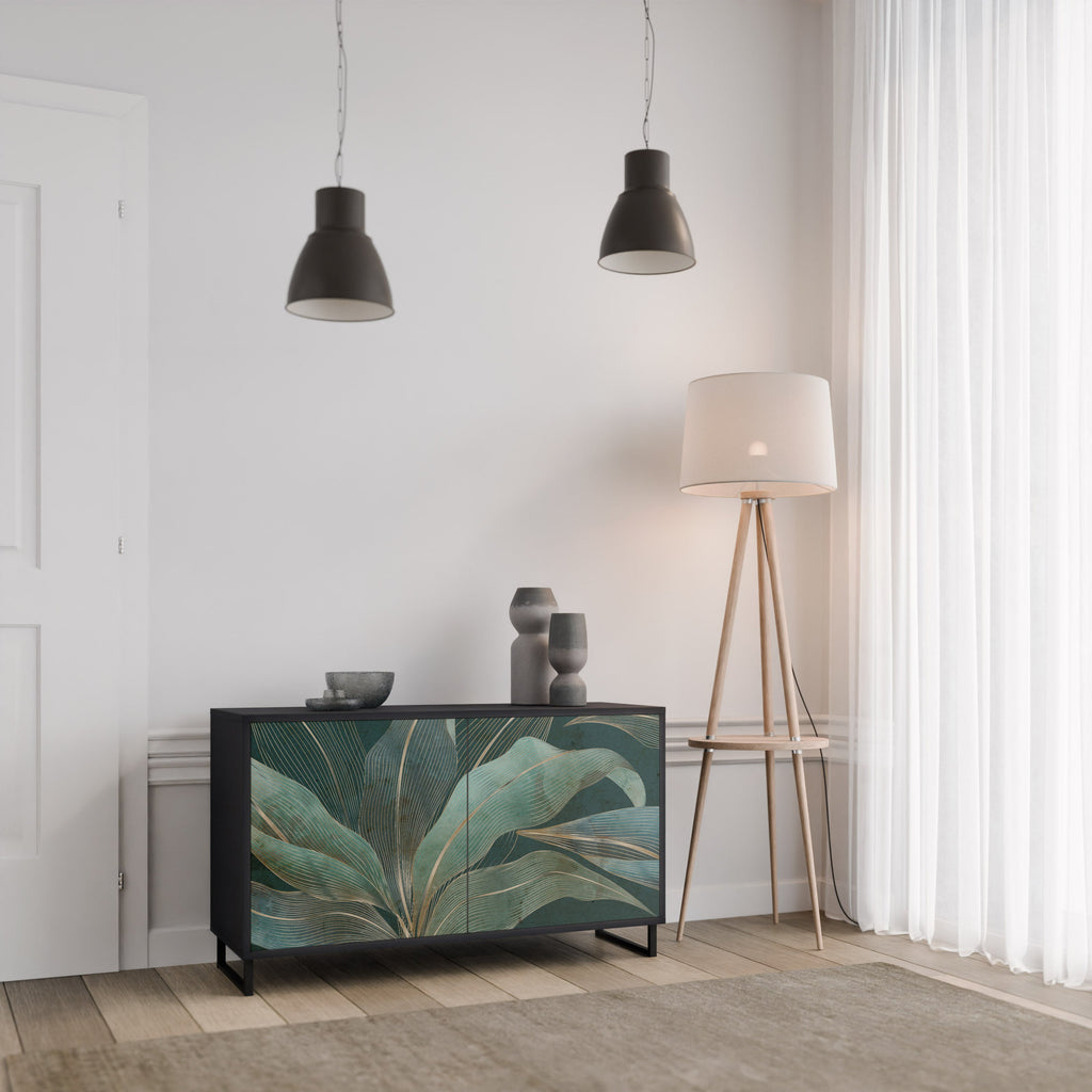 ROYAL GREEN Aparador de 2 Portas em Acabamento Preto