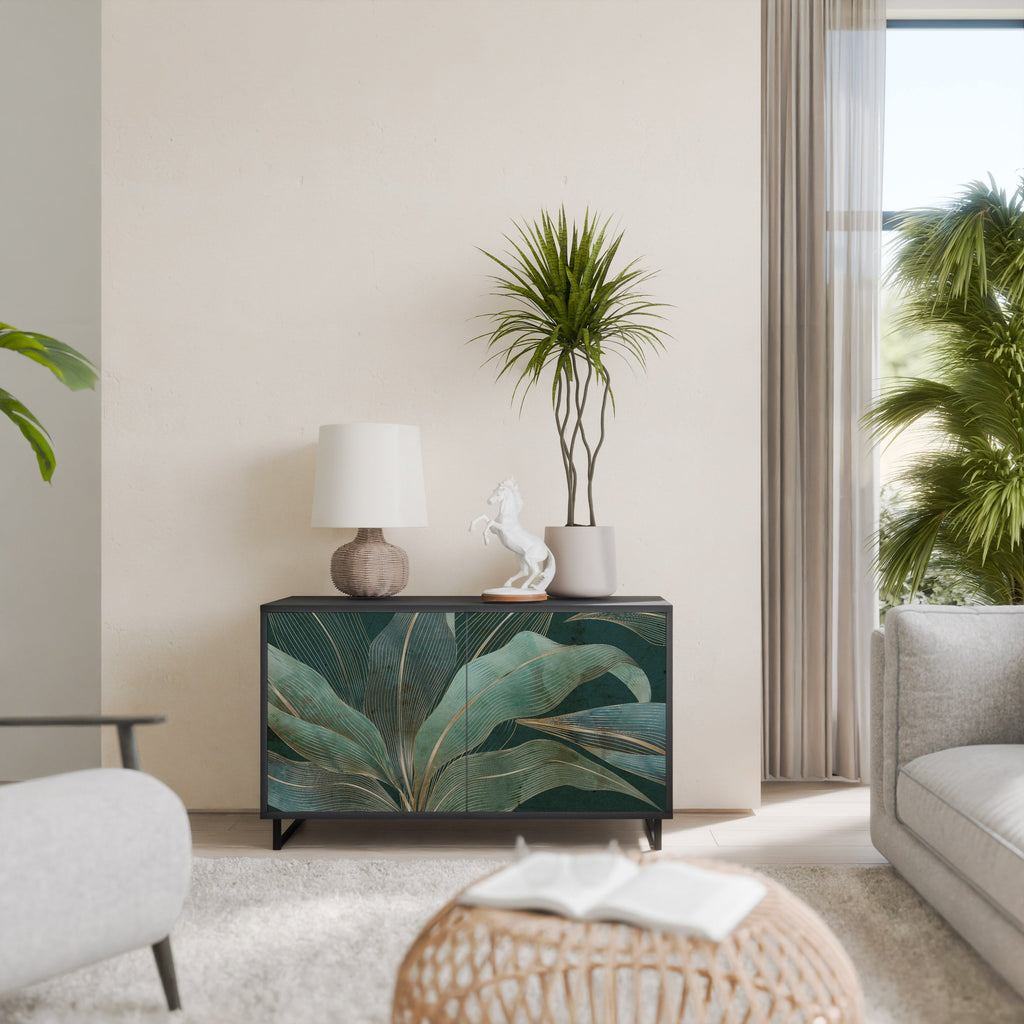 ROYAL GREEN Aparador de 2 Portas em Acabamento Preto