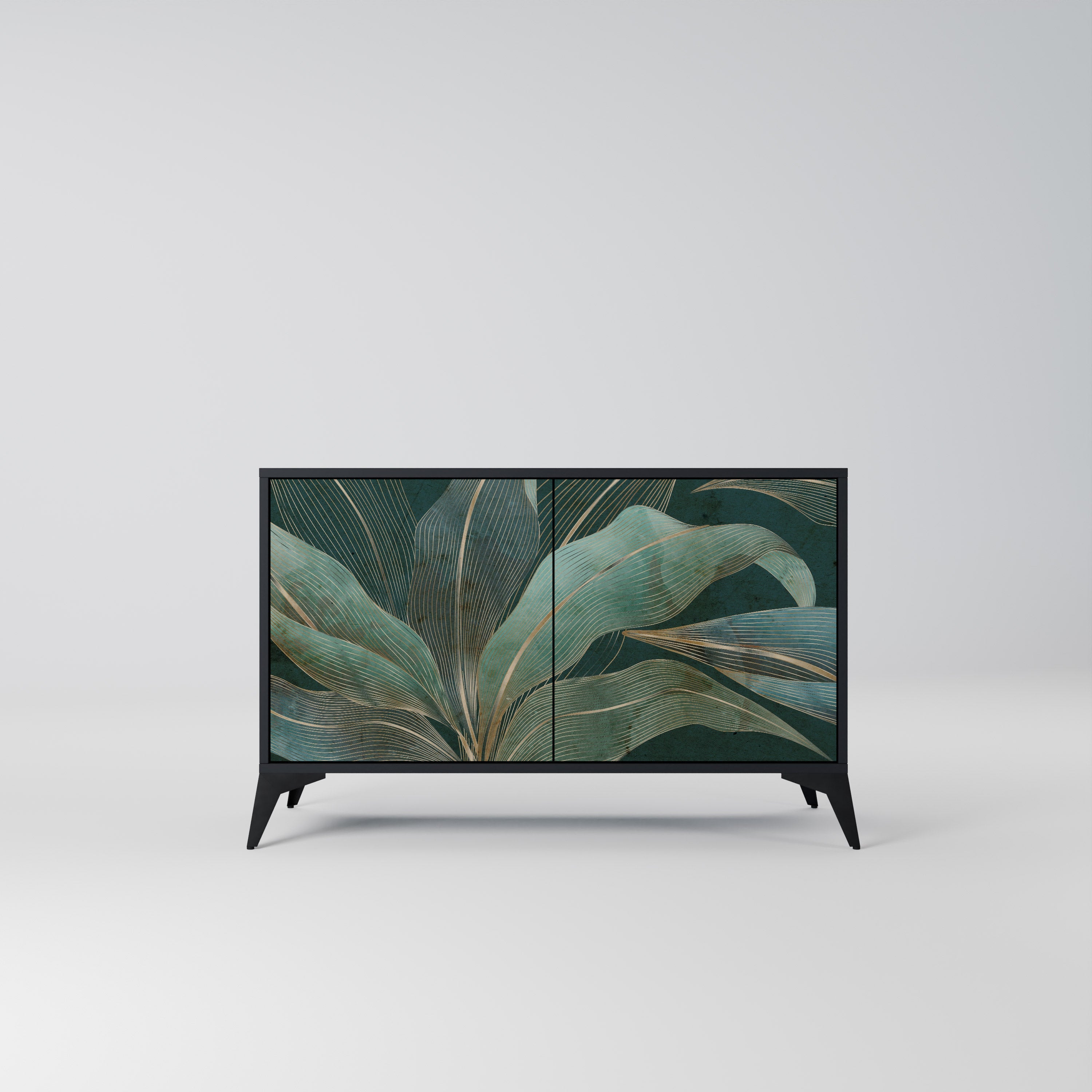 ROYAL GREEN Aparador de 2 Portas em Acabamento Preto