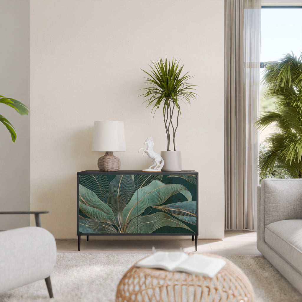 ROYAL GREEN Aparador de 2 Portas em Acabamento Preto