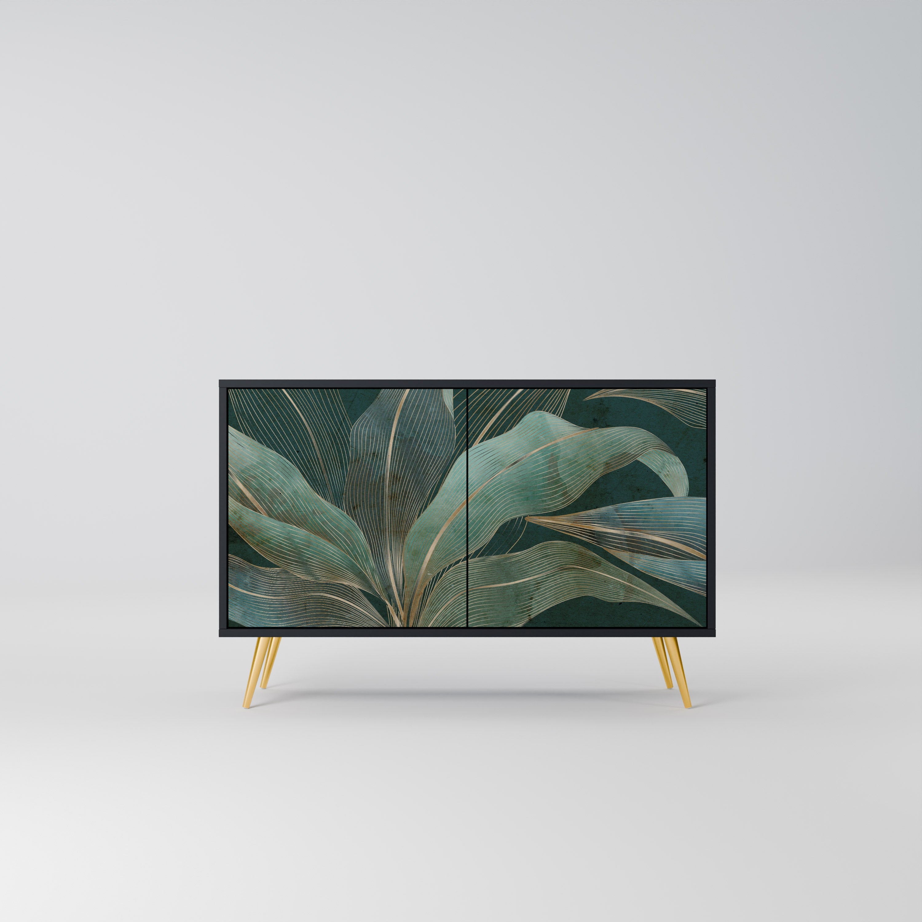 ROYAL GREEN Aparador de 2 Portas em Acabamento Preto