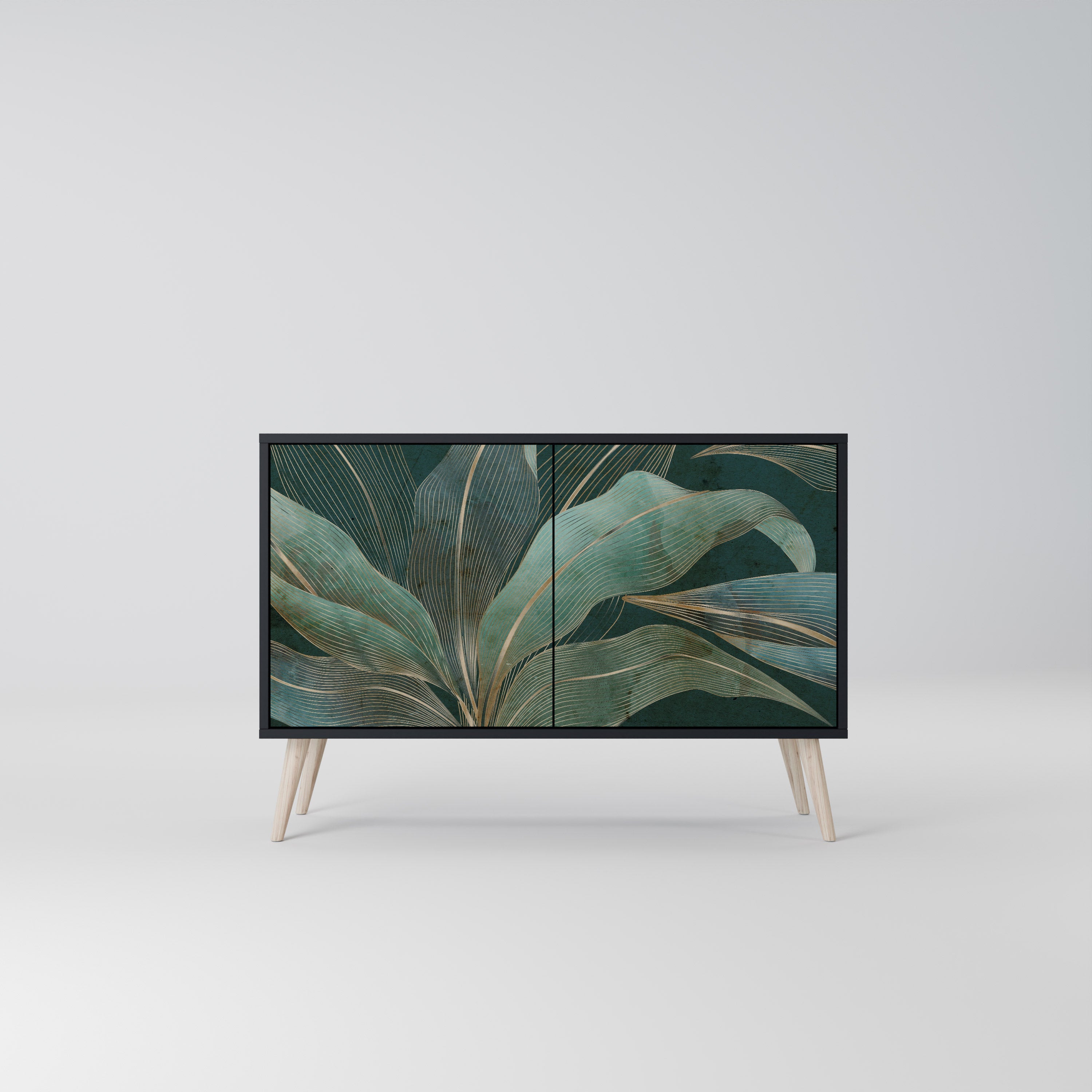 ROYAL GREEN Aparador de 2 Portas em Acabamento Preto