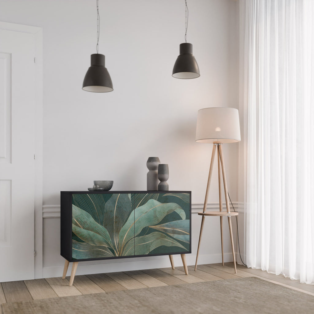 ROYAL GREEN Aparador de 2 Portas em Acabamento Preto