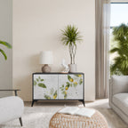 ELEGANT BOTANICS Aparador de 2 Portas em Acabamento Preto