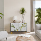 ELEGANT BOTANICS Aparador de 2 Portas em Acabamento Preto