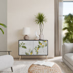 ELEGANT BOTANICS Aparador de 2 Portas em Acabamento Preto