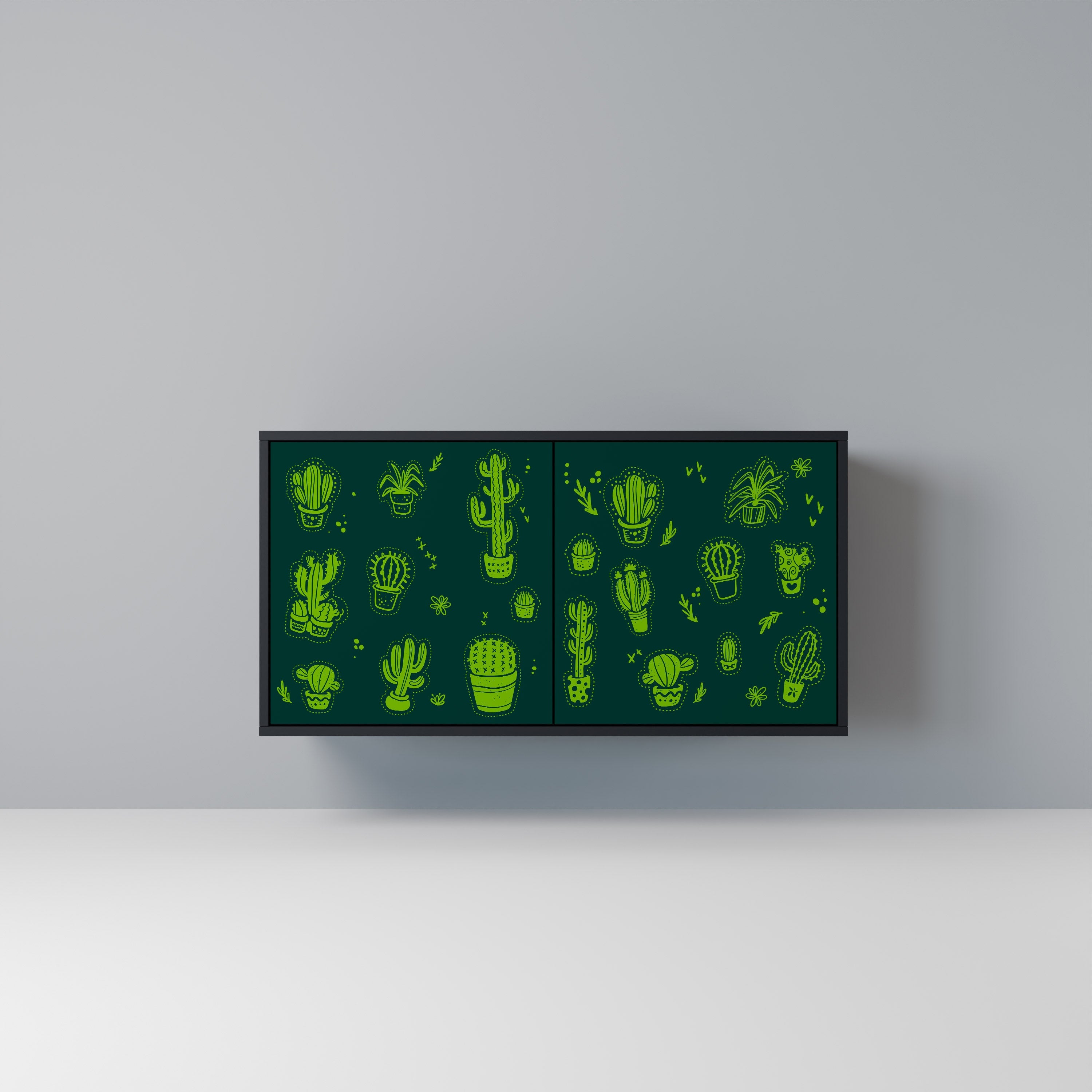 DESERT GREEN Aparador de 2 Portas em Acabamento Preto