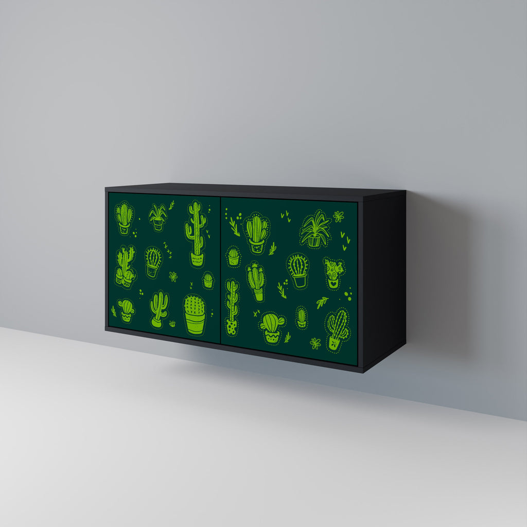 DESERT GREEN 2-Door Sideboard in Black Finish