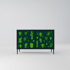 DESERT GREEN 2-Door Sideboard in Black Finish