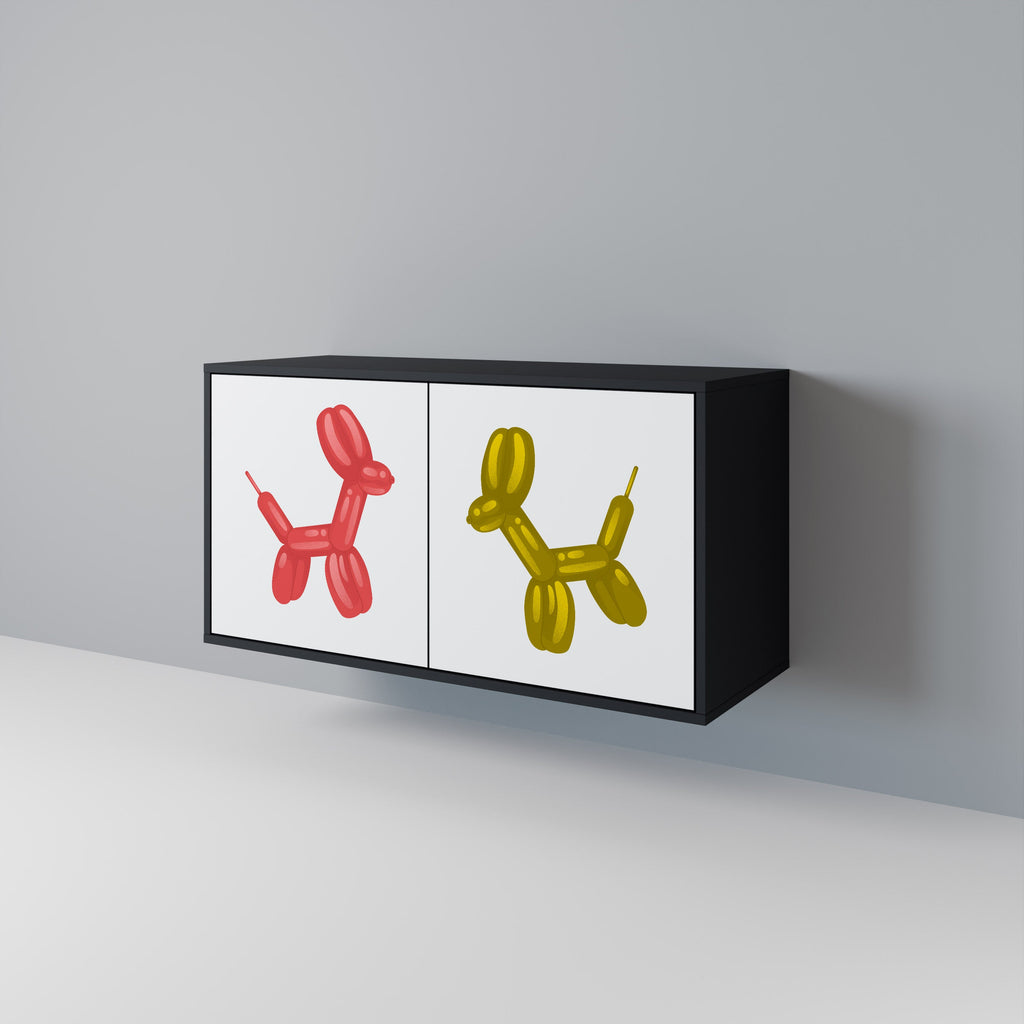 CHILDHOOD MEMORY Aparador de 2 Portas em Acabamento Preto