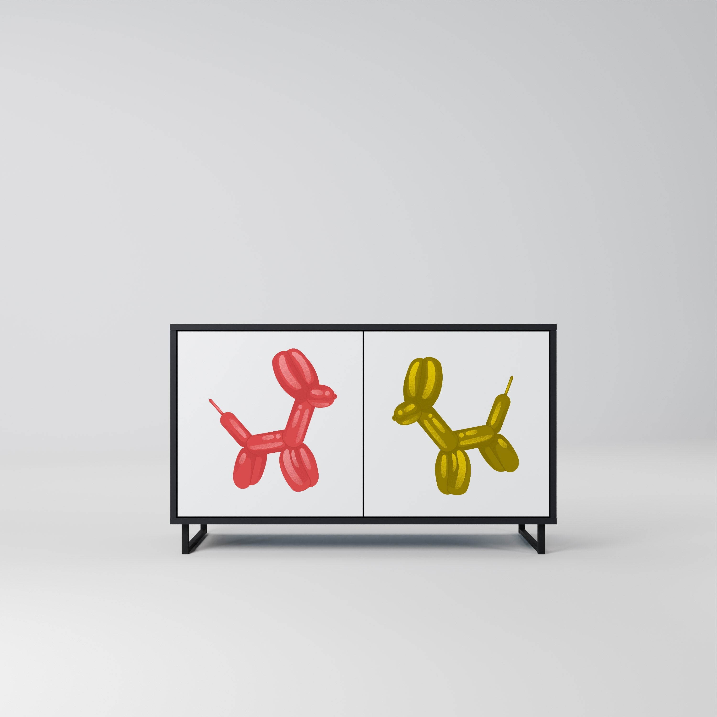 CHILDHOOD MEMORY Aparador de 2 Portas em Acabamento Preto