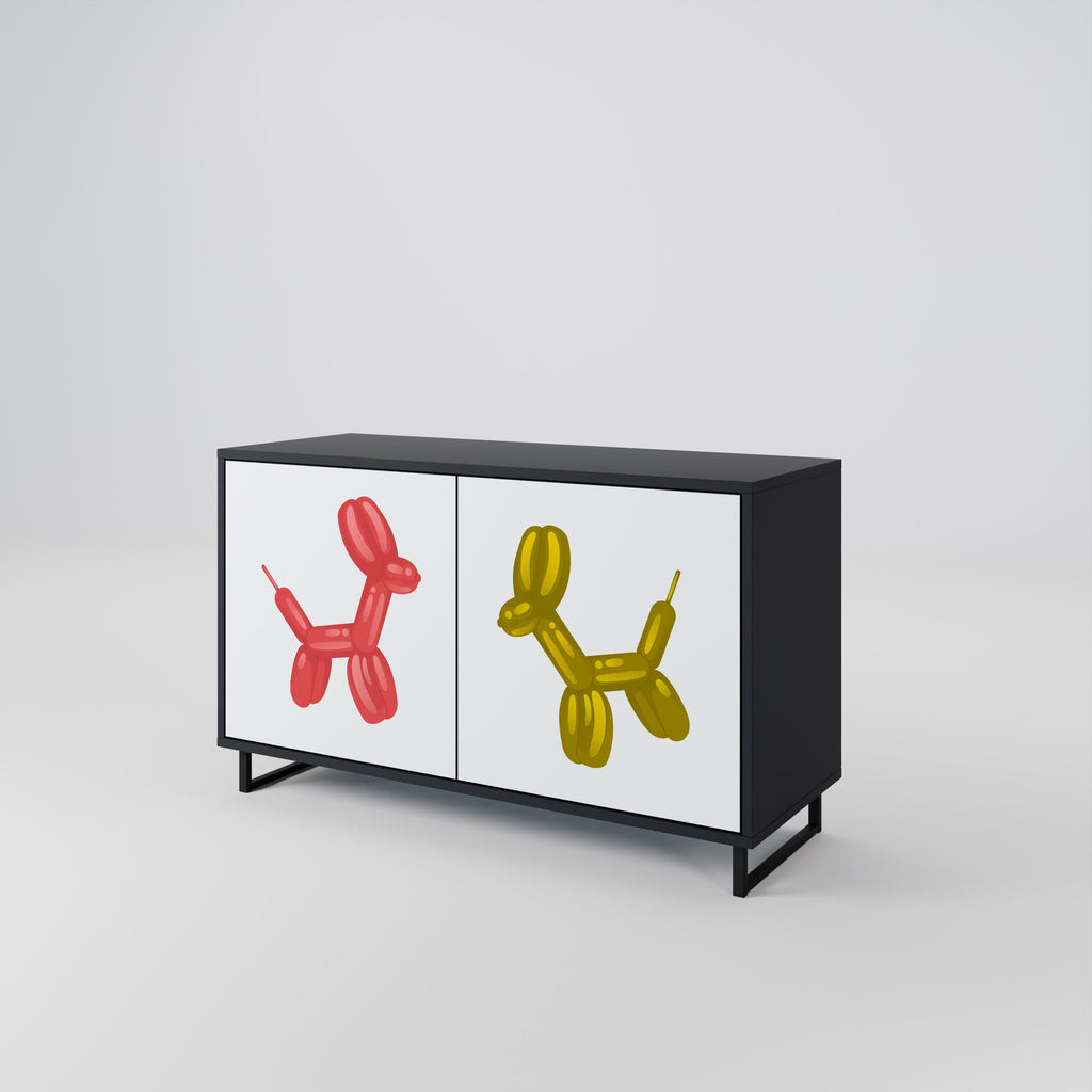 CHILDHOOD MEMORY Aparador de 2 Portas em Acabamento Preto