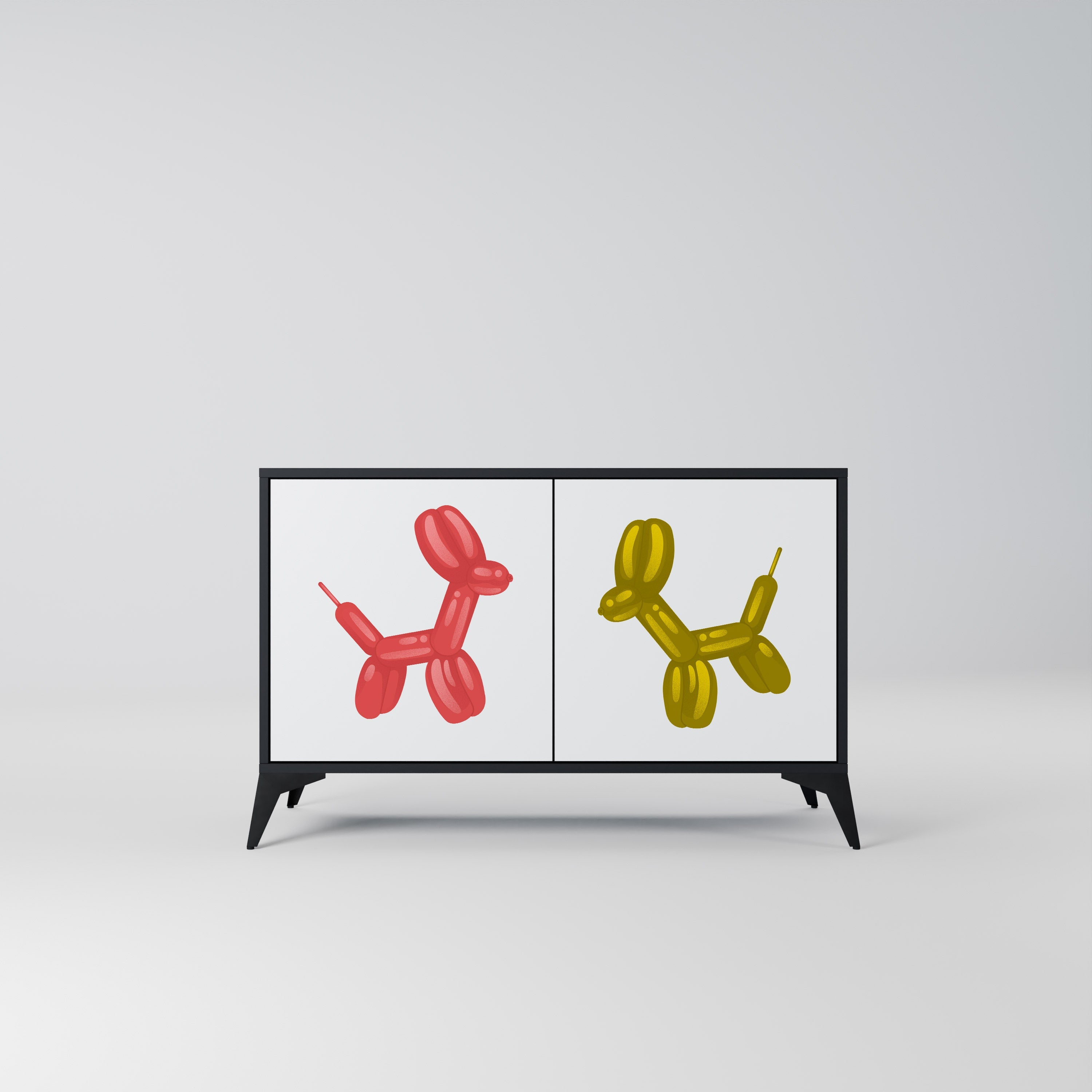 CHILDHOOD MEMORY Aparador de 2 Portas em Acabamento Preto