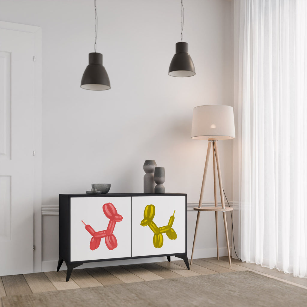 CHILDHOOD MEMORY Aparador de 2 Portas em Acabamento Preto