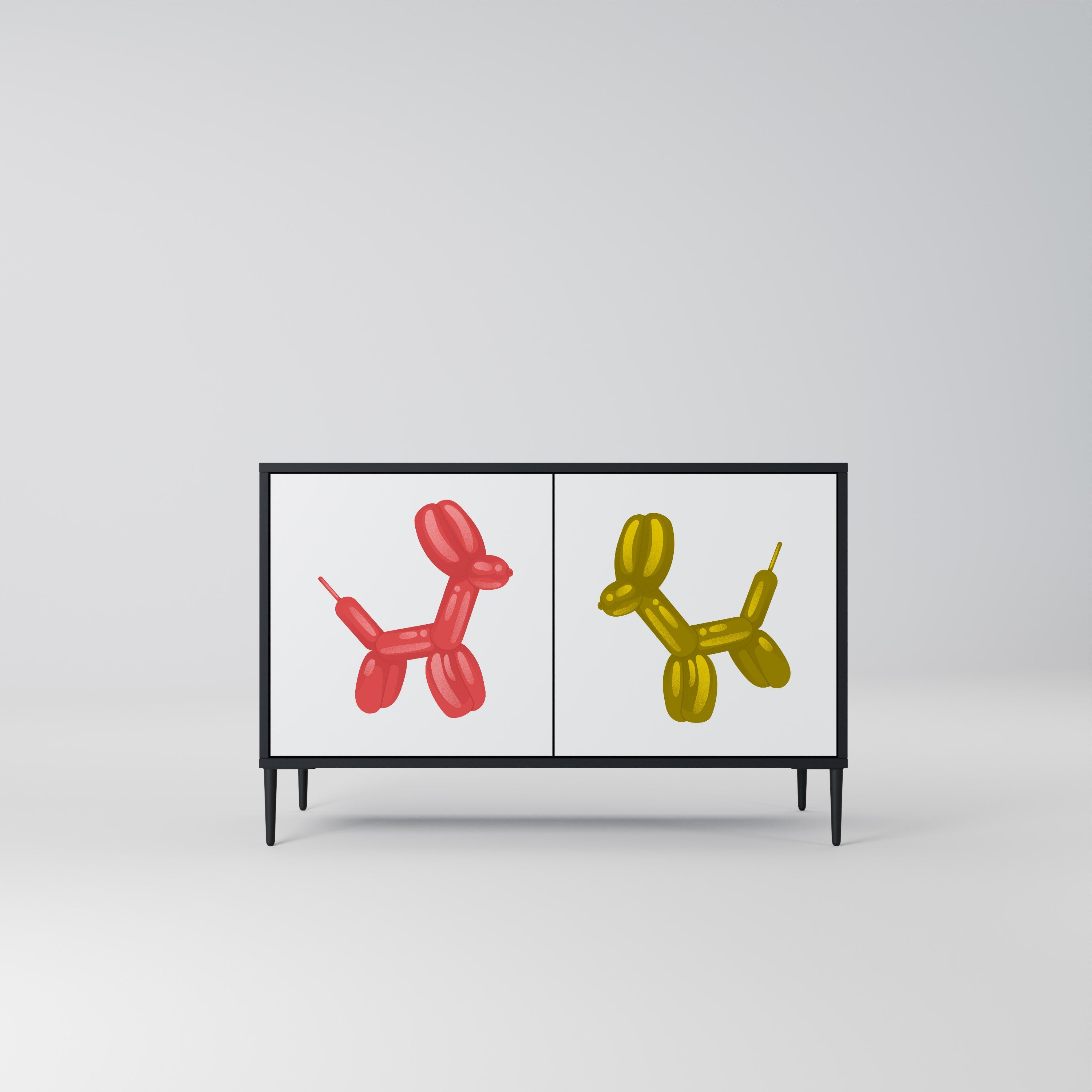 CHILDHOOD MEMORY Aparador de 2 Portas em Acabamento Preto