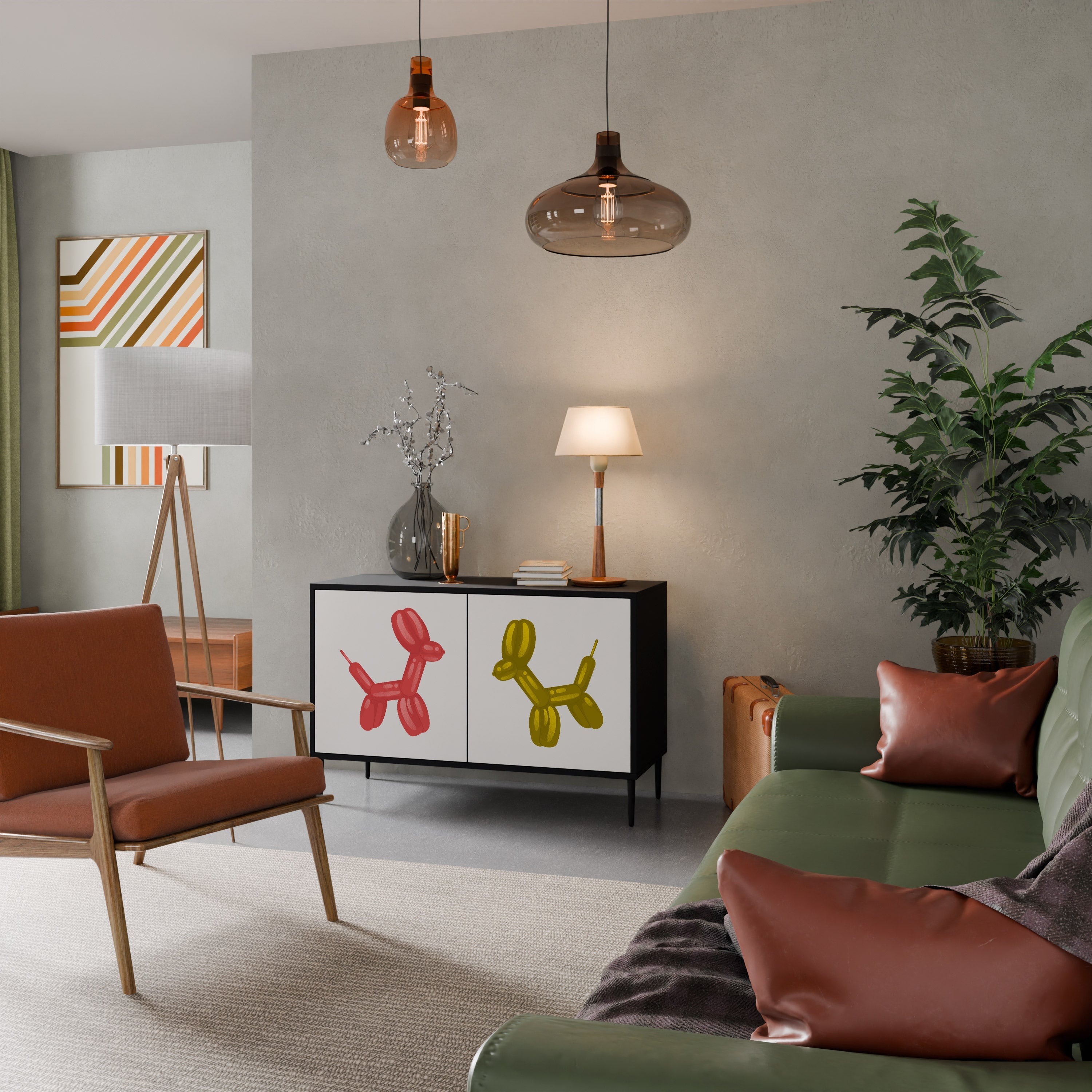 CHILDHOOD MEMORY Aparador de 2 Portas em Acabamento Preto