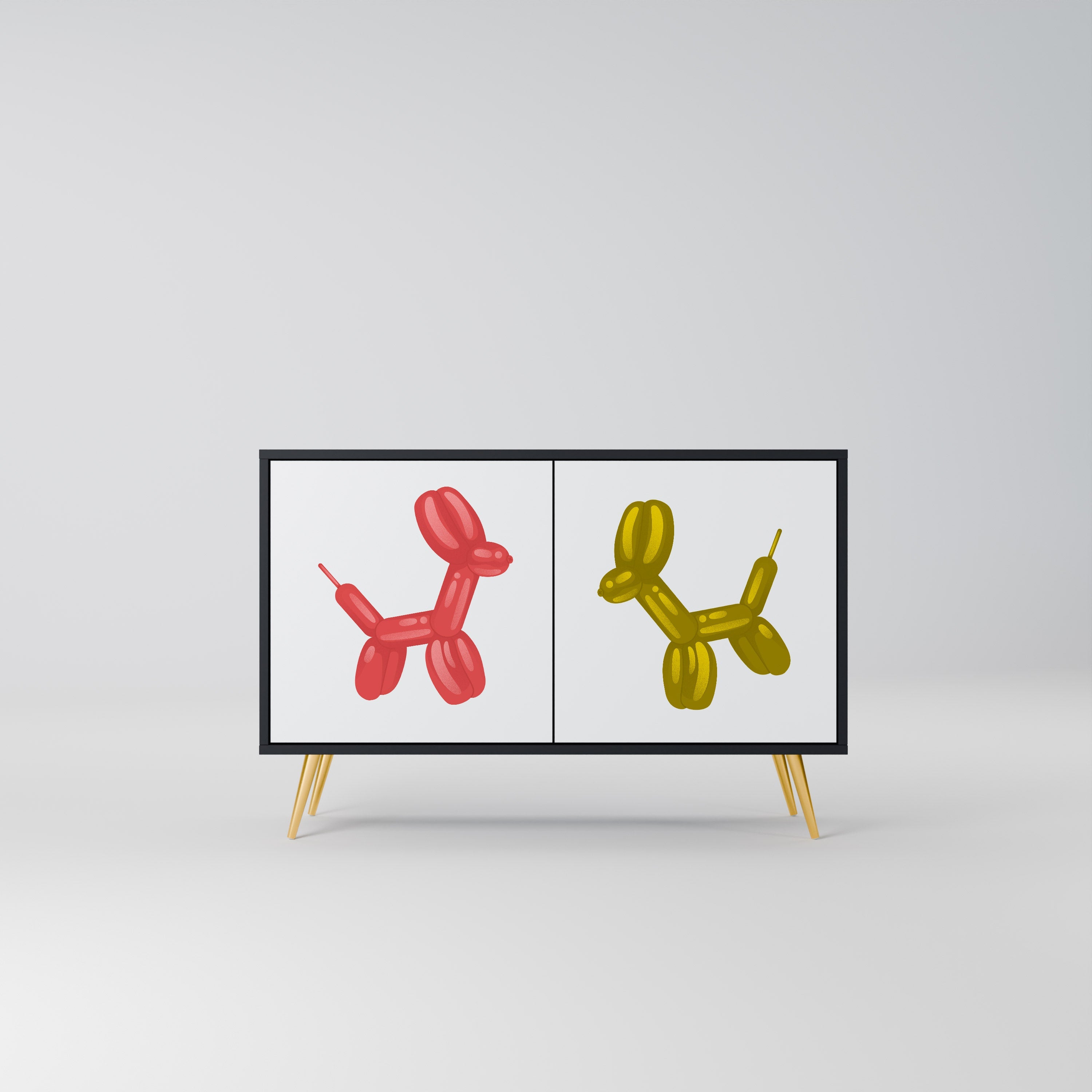 CHILDHOOD MEMORY Aparador de 2 Portas em Acabamento Preto