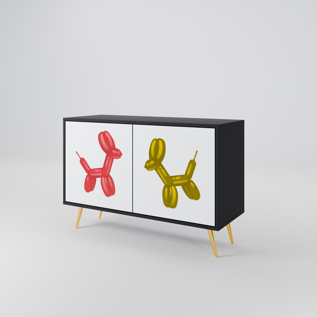 CHILDHOOD MEMORY Aparador de 2 Portas em Acabamento Preto